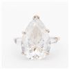 Image 1 : 4.9 gram 14KWG Solitaire Ring with Pear Cut Colorless Stone