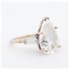 Image 2 : 4.9 gram 14KWG Solitaire Ring with Pear Cut Colorless Stone