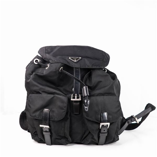 PRADA Black Nylon & Leather Backpack