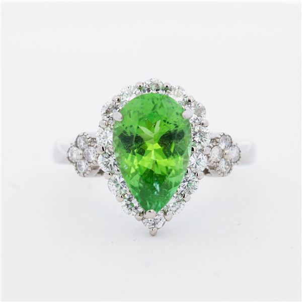 Pt950 2.39ct Paraiba Tourmaline & 0.77ctw Diamond Ring, AIGS Certified, 6