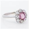 Image 3 : Pt950 1.20ct Spinel & 0.82ctw Diamond Cluster Ring, 6.75 w/Report
