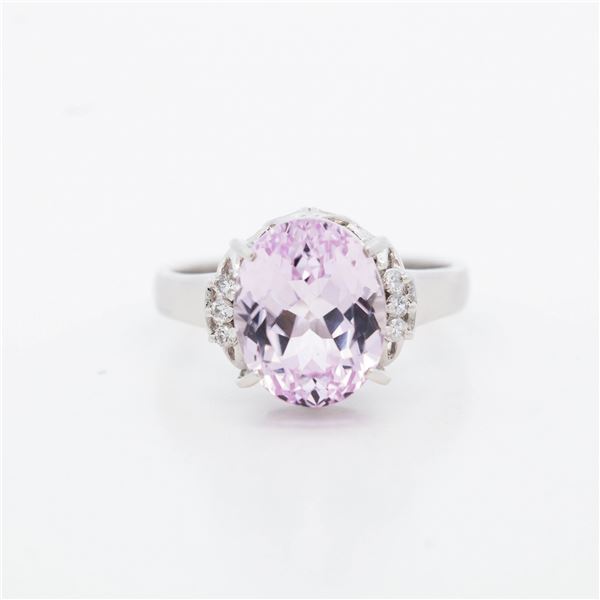 PT900 4.45ct Kunzite & Diamond Ring, 5.75