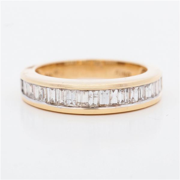 14KYG 1.00ctw Baguette Diamond Half-Channel Band, 7