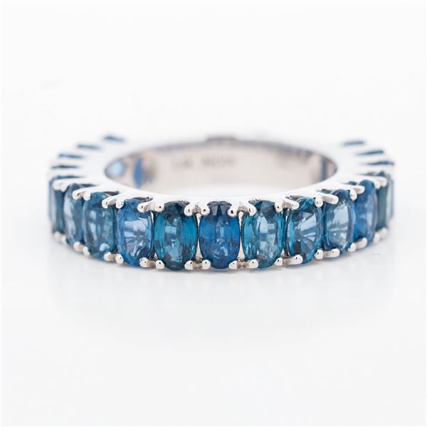 14KWG 5.76ctw Sapphire Oval-Eternity Band, 7