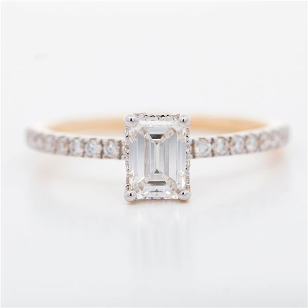 14KYG 1.00ctw Emerald-Cut LG Diamond Ring, 7