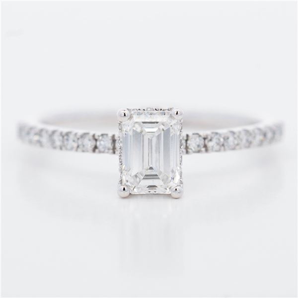 14KWG 1.00ctw Emerald-Cut LG Diamond Ring, 7