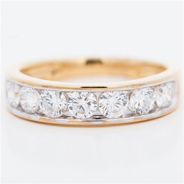 10KYG 1.00ctw Channel-Set Half-Eternity Lab Diamond Band, 7