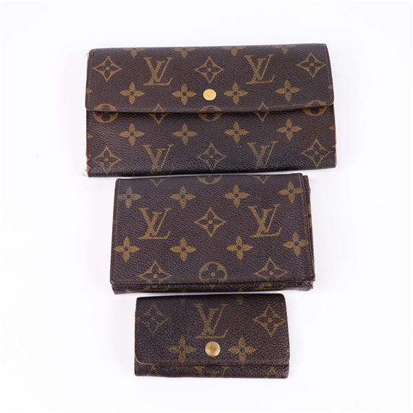 LOUIS VUITTON Monogram Keyring/Wallet Set of 3