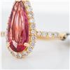Image 2 : 18KYG 3.01ct Transparent Pinkish Red Ruby & 0.62ctw Diamond Ring, 6.25