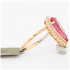 Image 4 : 18KYG 3.01ct Transparent Pinkish Red Ruby & 0.62ctw Diamond Ring, 6.25