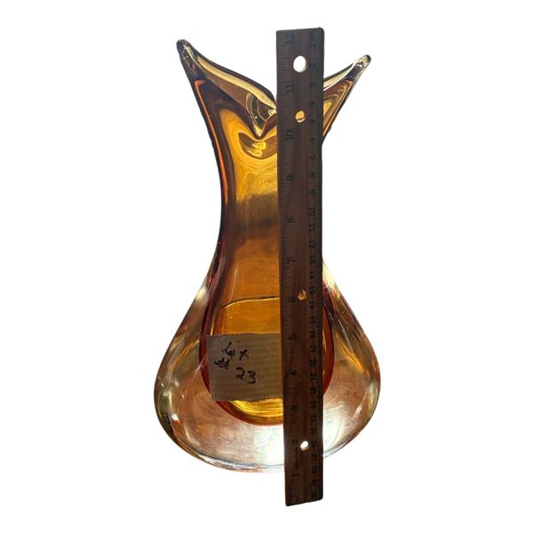 GLASS ART - AMBER VASE