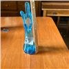 Image 1 : GLASS ART - SHORT BLUE VASE