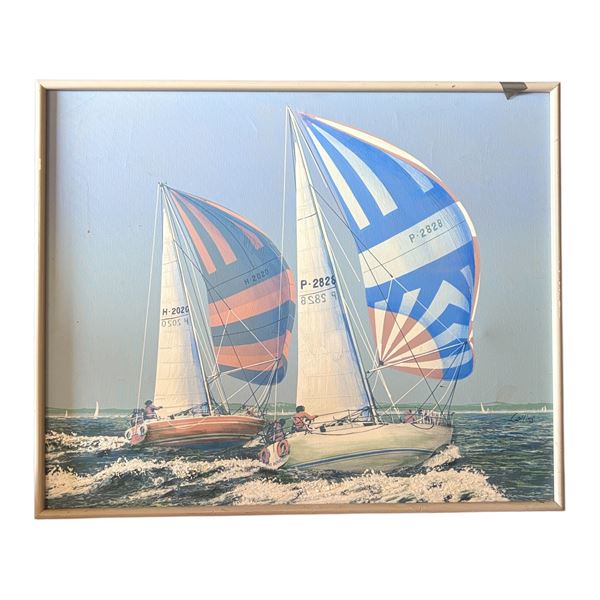 ARTWORK - FRAMED SAILBOAT PAINTING