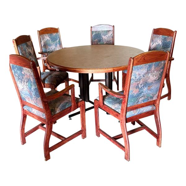 ROUND TABLE WITH 6 CHAIRS