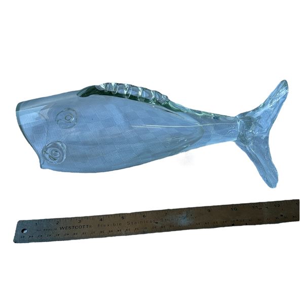 GLASS ART - CLEAR FISH VASE