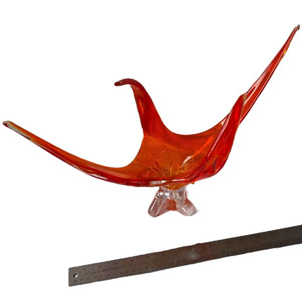 CHALET CANADA GLASS ART - ORANGE DISH A