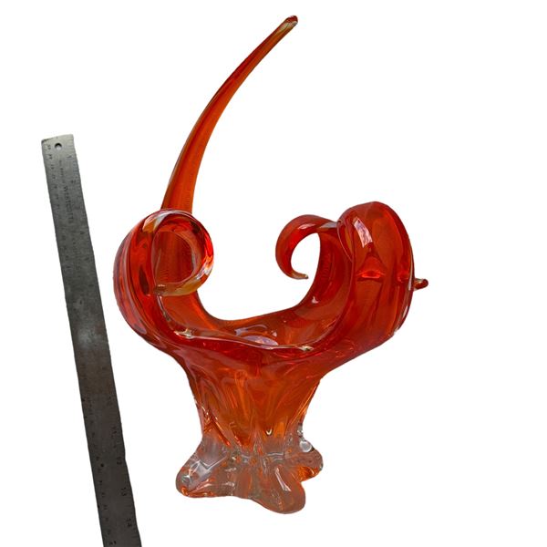 CHALET CANADA GLASS ART - ORANGE DISH B