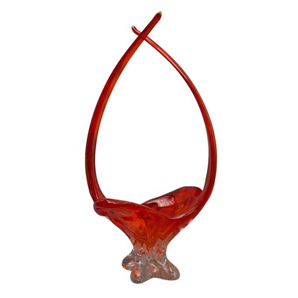 CHALET CANADA ART GLASS - ORANGE DISH C