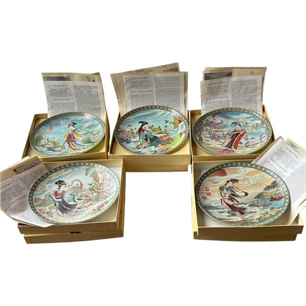 LOT OF 5 COLLECTOR PLATES - FLOWER GODDESSES OF CHINA SERIES