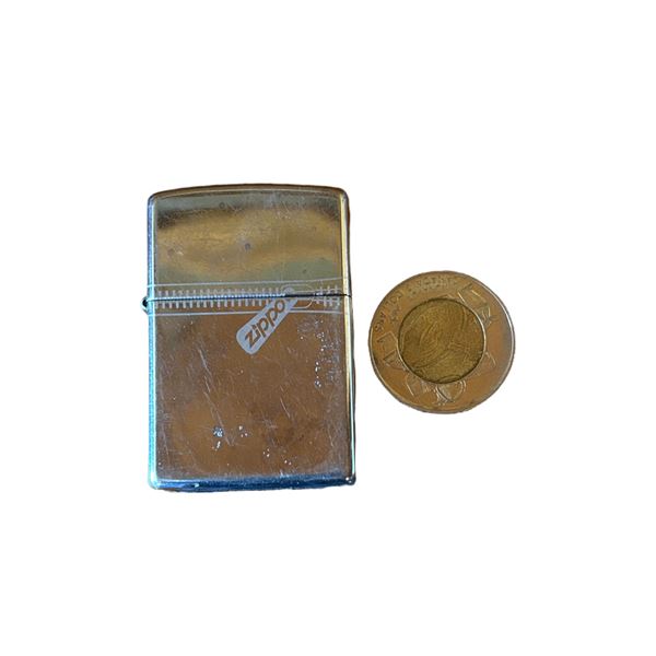 SILVER ZIPPO LIGHTER WITH OVERLAY