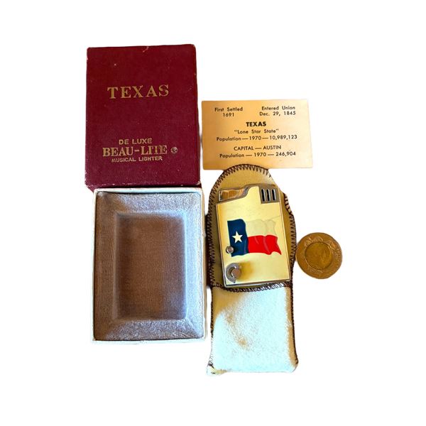 TEXAS DELUXE BEAU-LITE MUSICAL LIGHTER WITH BOX