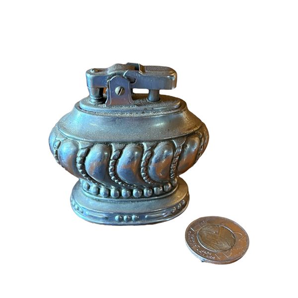 RONSON SILVER PLATED CROWN TABLE LIGHTER