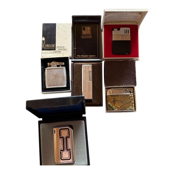 LOT OF 5 LIGHTERS WITH ORIGINAL BOXES