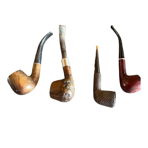 LOT OF 4 UNIQUE SMOKING PIPES