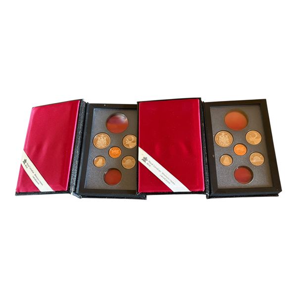 LOT OF 2 ROYAL CANADIAN MINT COIN SETS IN ORIGINAL DISPLAY CASE