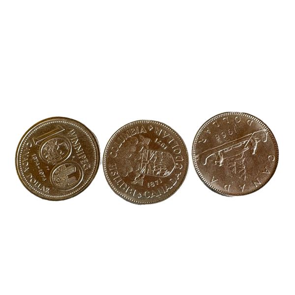 LOT OF CANADIAN SILVER DOLLARS - 1968 1971 1974