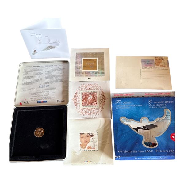 CANADA POST - 1999 / 2000 COMMEMORATIVE SET OF COINS AND STAMPS