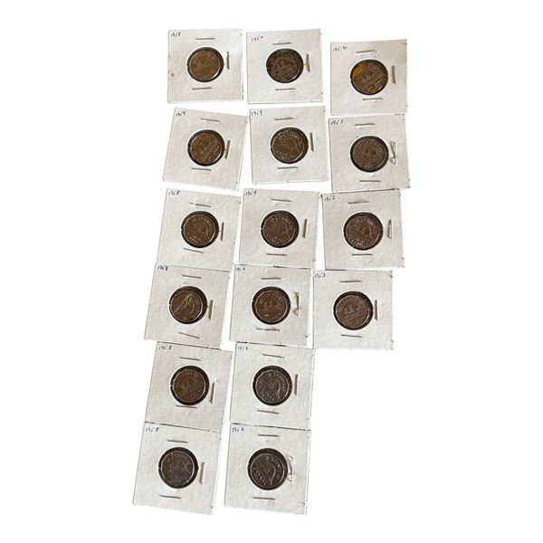LOT OF 16 CANADIAN NICKELS 1952 - 1958