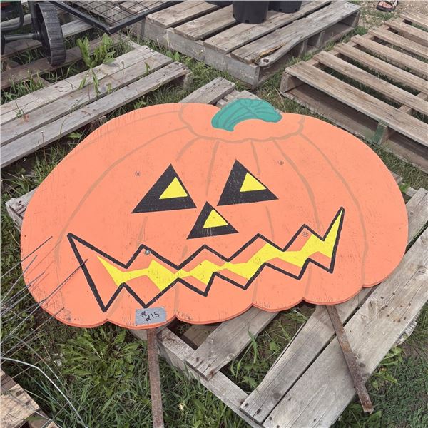 LARGE WOODEN PUMPKIN SIGN