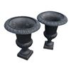 Image 1 : OUTDOOR DECOR - 2 CAST IRON URN PLANTERS