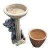 Image 1 : OUTDOOR DECOR - CONCRETE BIRD BATH AND PLANTER POT