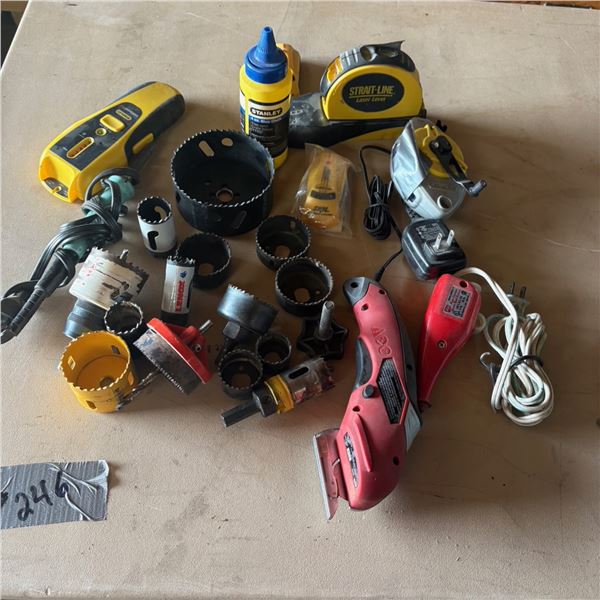 LOT OF HOLE SAWS AND TOOLS