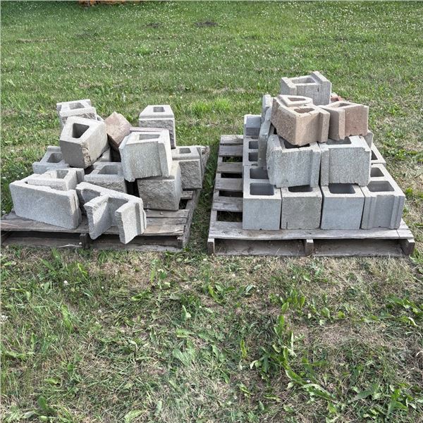 2 PALLETS CONCRETE CINDER BLOCKS