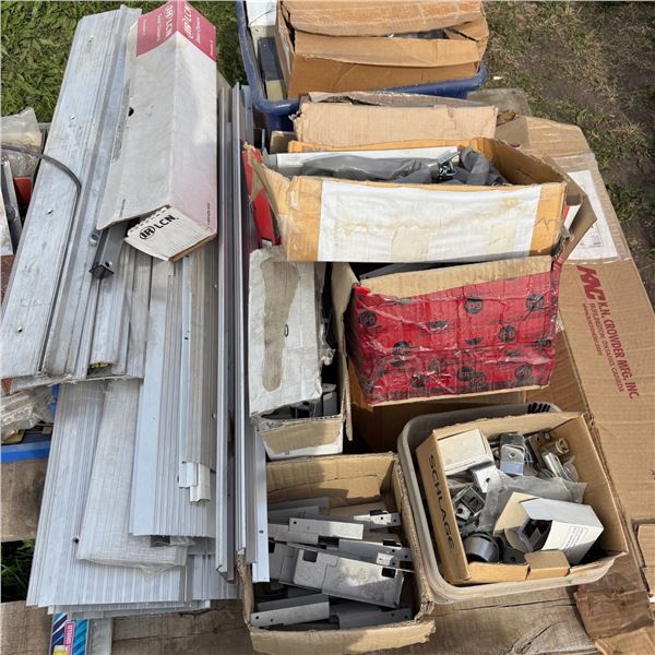 PALLET OF NEW METAL DOOR PARTS