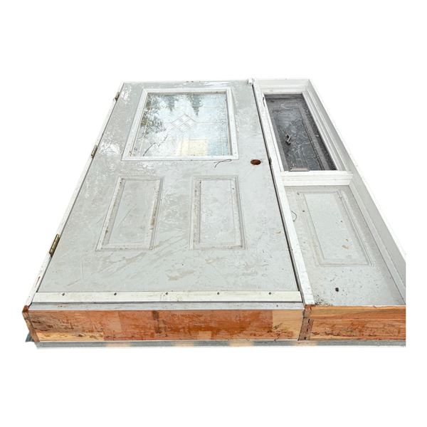 USED 54 X 83 EXTERIOR DOOR FRAMED WITH SIDE WINDOW