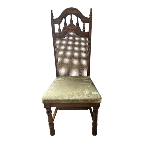 SET OF 6 DINING ROOM CHAIRS WITH FABRIC SEAT