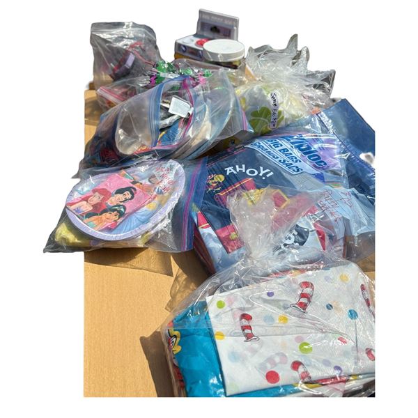 LOT OF TOYS AND BIRTHDAY PARTY SUPPLIES