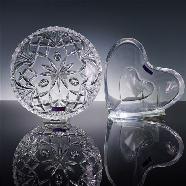 2pc Marquis by Waterford Crystal Newberry Candy Dish & Heart Bowl