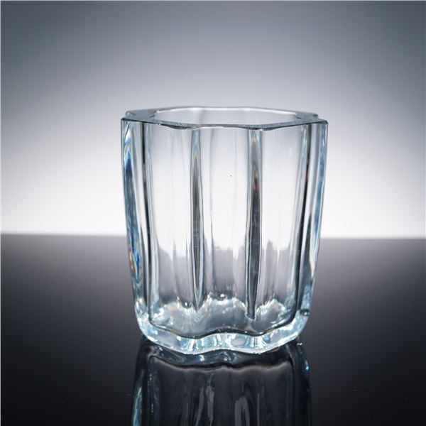 Strombergshyttan Swedish Crystal Vase, Signed