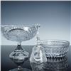 Image 1 : 3pc Crystal Cut Glass Compote Bowl Bell Lot
