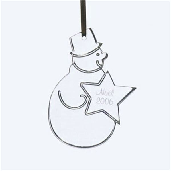 Baccarat Crystal 2006 Annual Snowman Ornament with Star