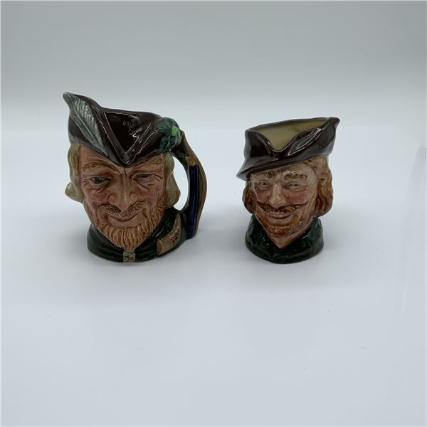 2pc Royal Doulton Small Character Jugs, Robin Hood