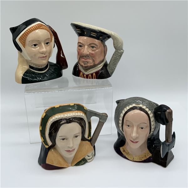 4pc Royal Doulton Small Character Jugs, Henry VIII and Wives