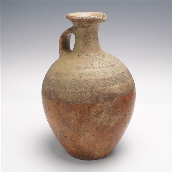 Hand-Painted Earthenware Jug with Handle