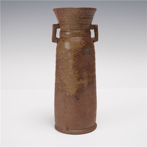 Studio Pottery Vase with Square Handles