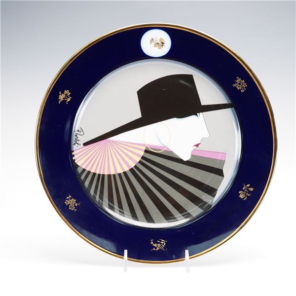 Hutschenreuther Porcelain Plate, Art Deco Woman by Roberto Tortoli